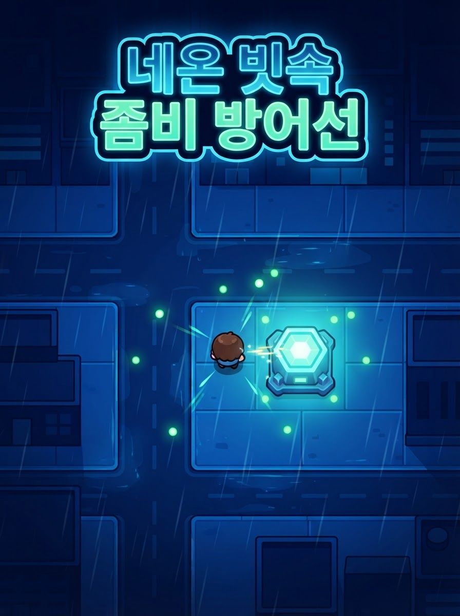 네온 빗속 좀비 방어선