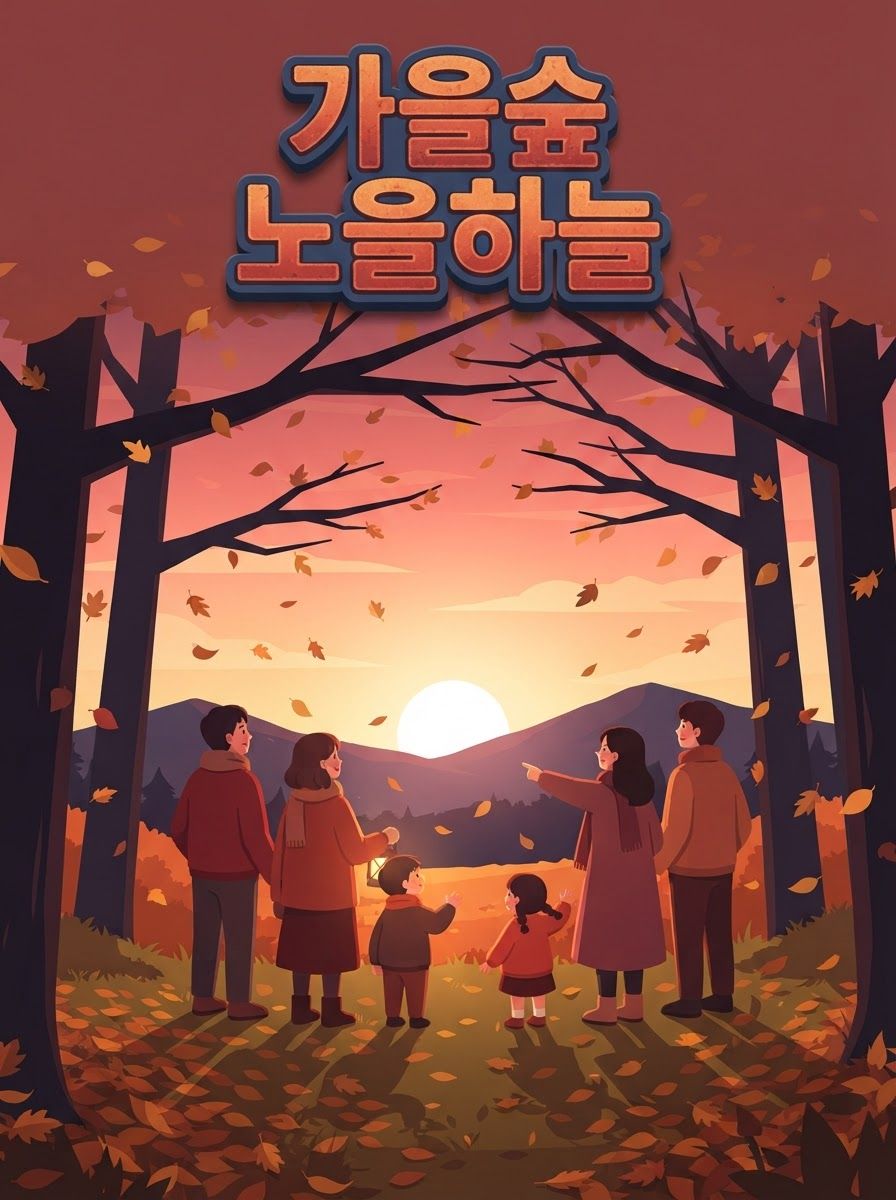 가을숲 노을하늘
