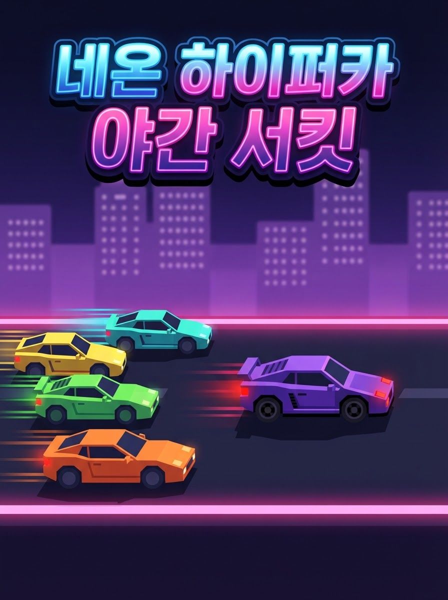 네온 하이퍼카 야간 서킷