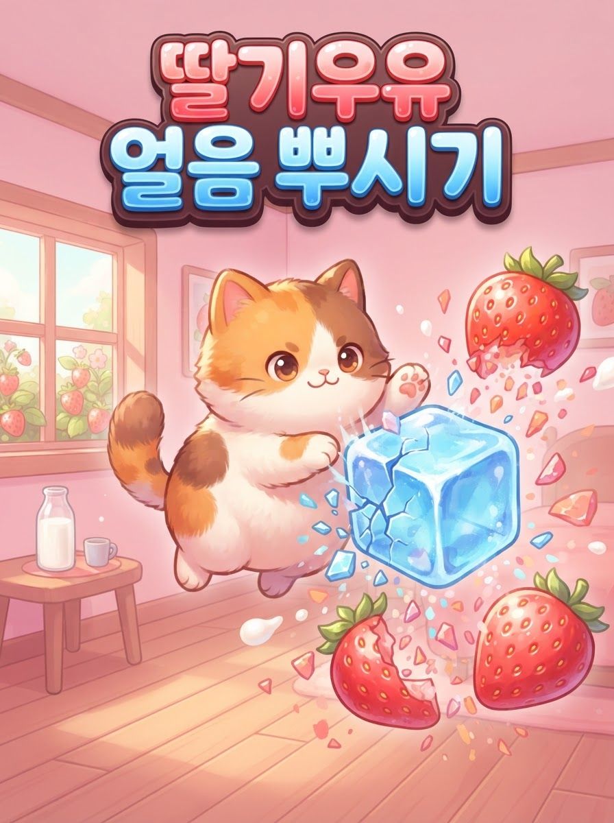 딸기우유 얼음 뿌시기