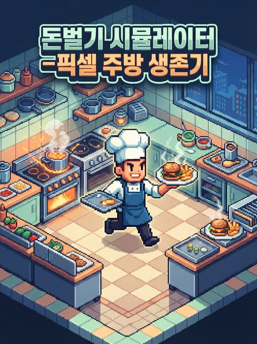 돈벌기 시뮬레이터 — 픽셀 주방 생존기