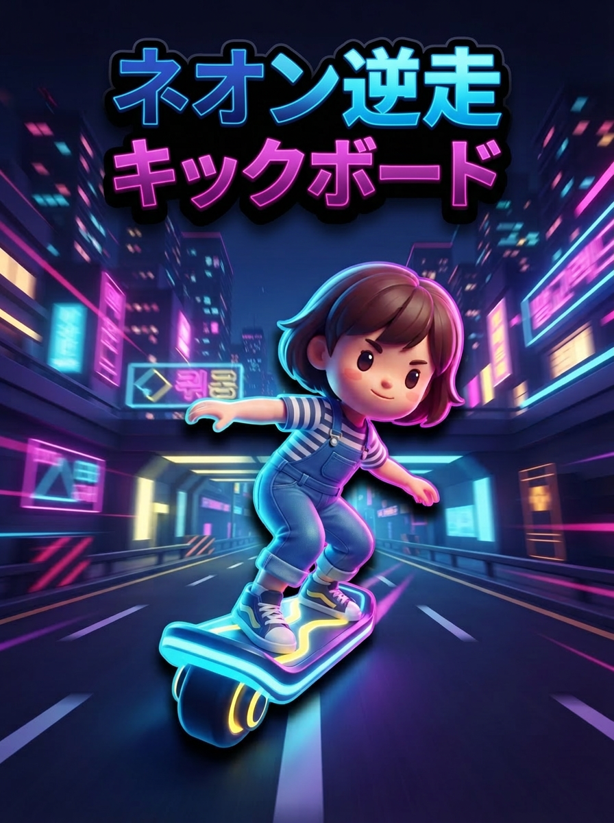 ネオン逆走キックボード