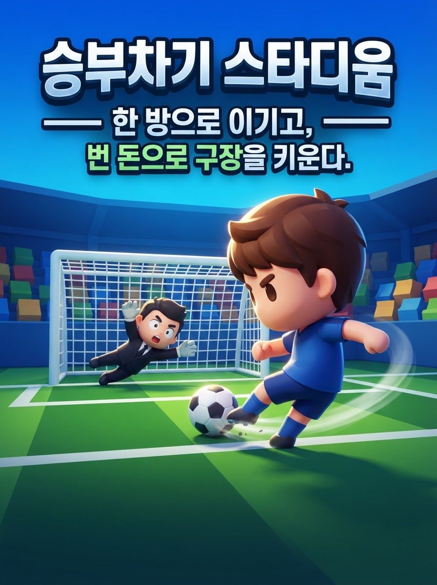 승부차기 스타디움 — 한 방으로 이기고, 번 돈으로 구장을 키운다