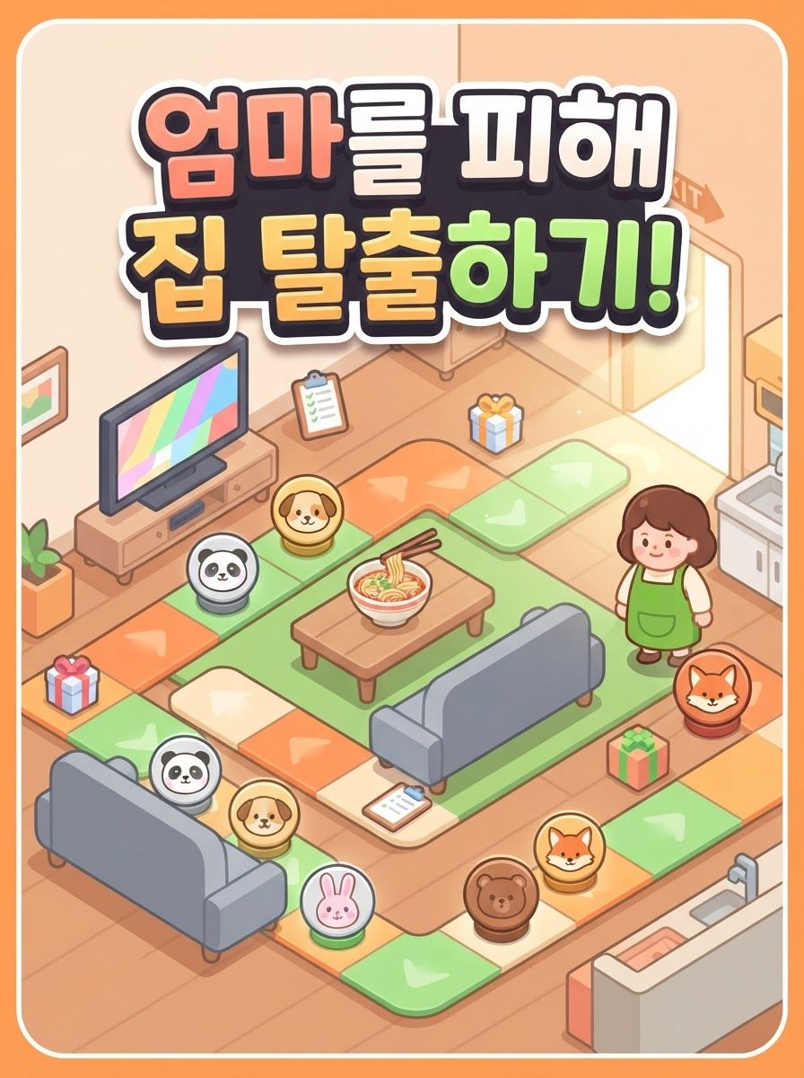 엄마를 피해 집 탈출하기!