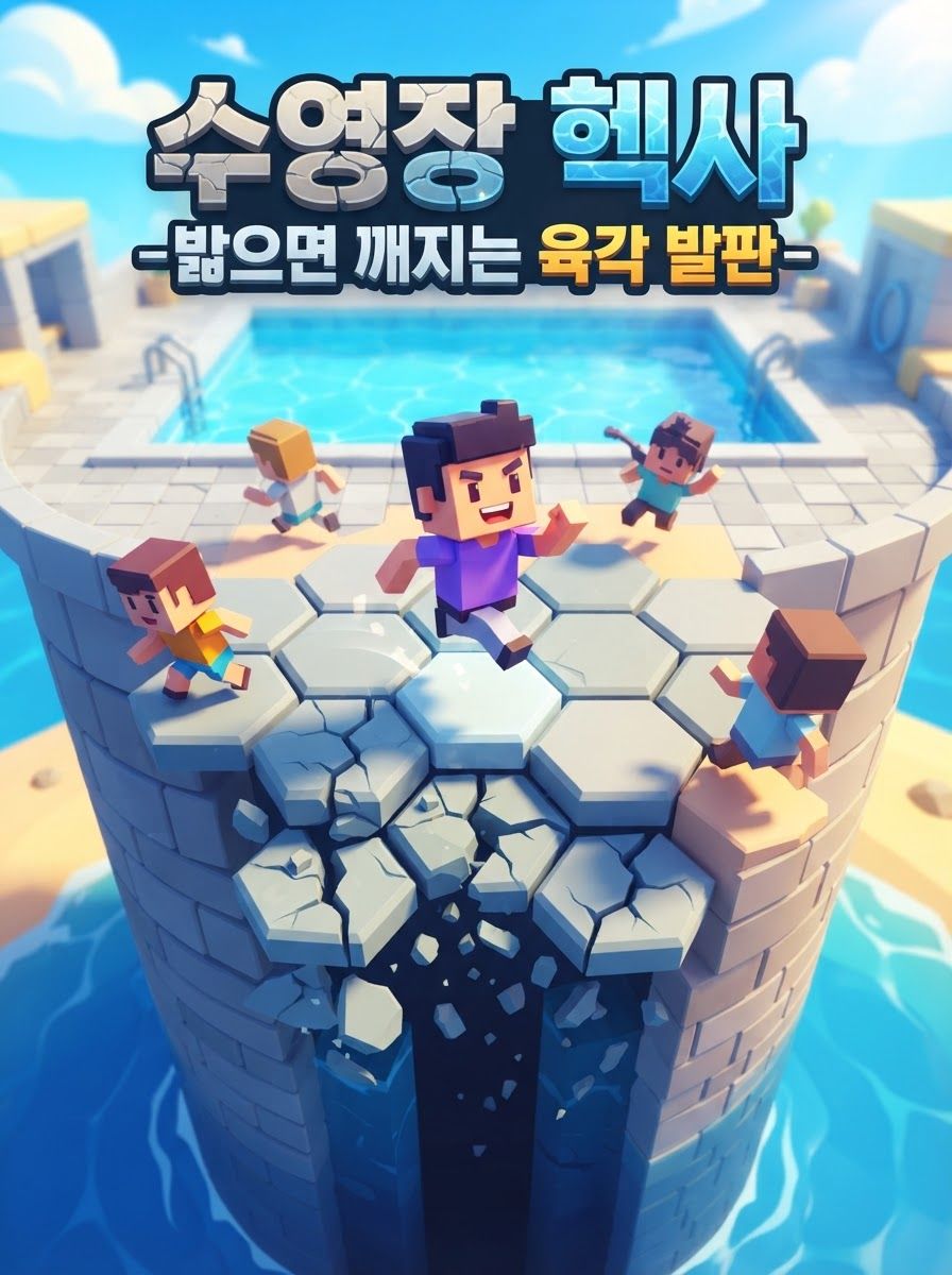 수영장 헥사 — 밟으면 깨지는 육각 발판