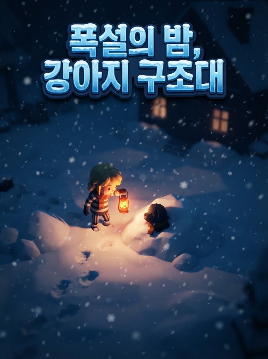 폭설의 밤, 강아지 구조대