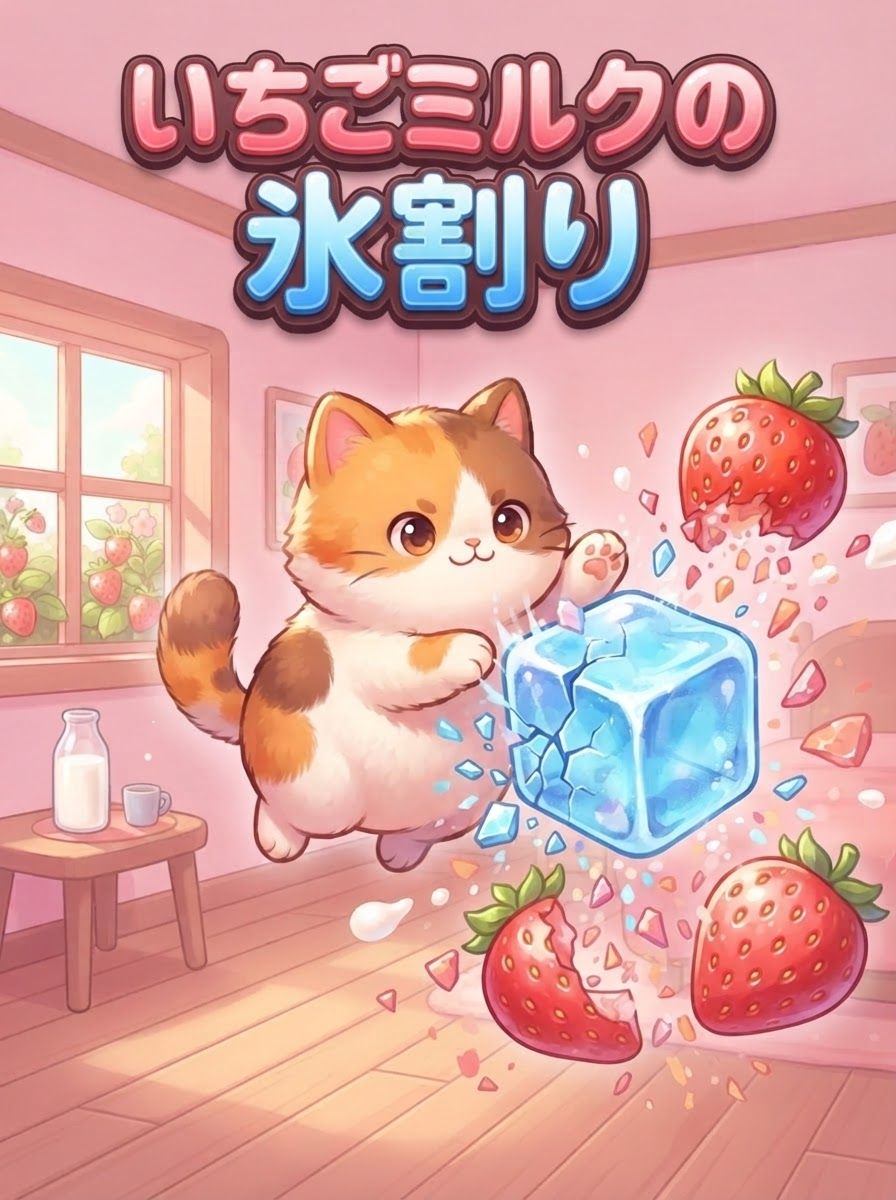 いちごミルクの氷割り