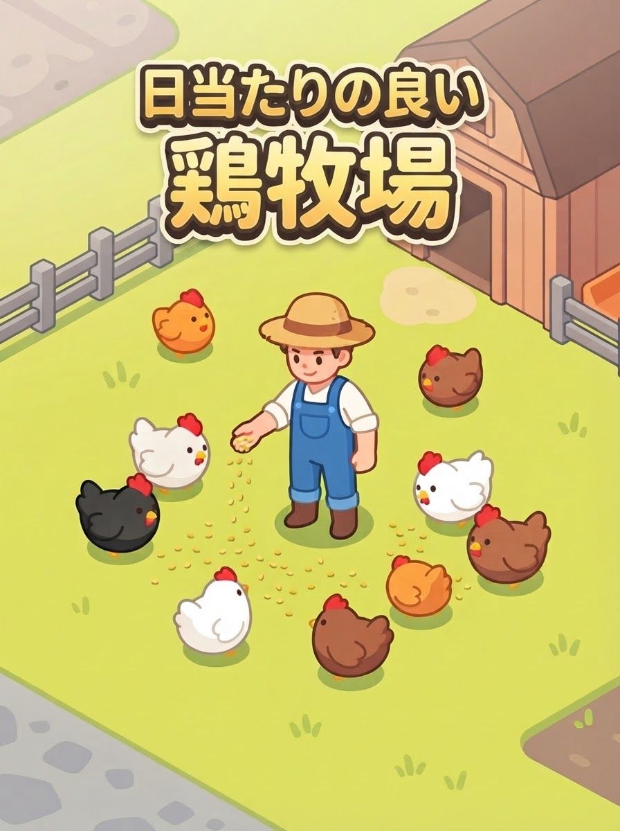 日当たりの良い鶏牧場