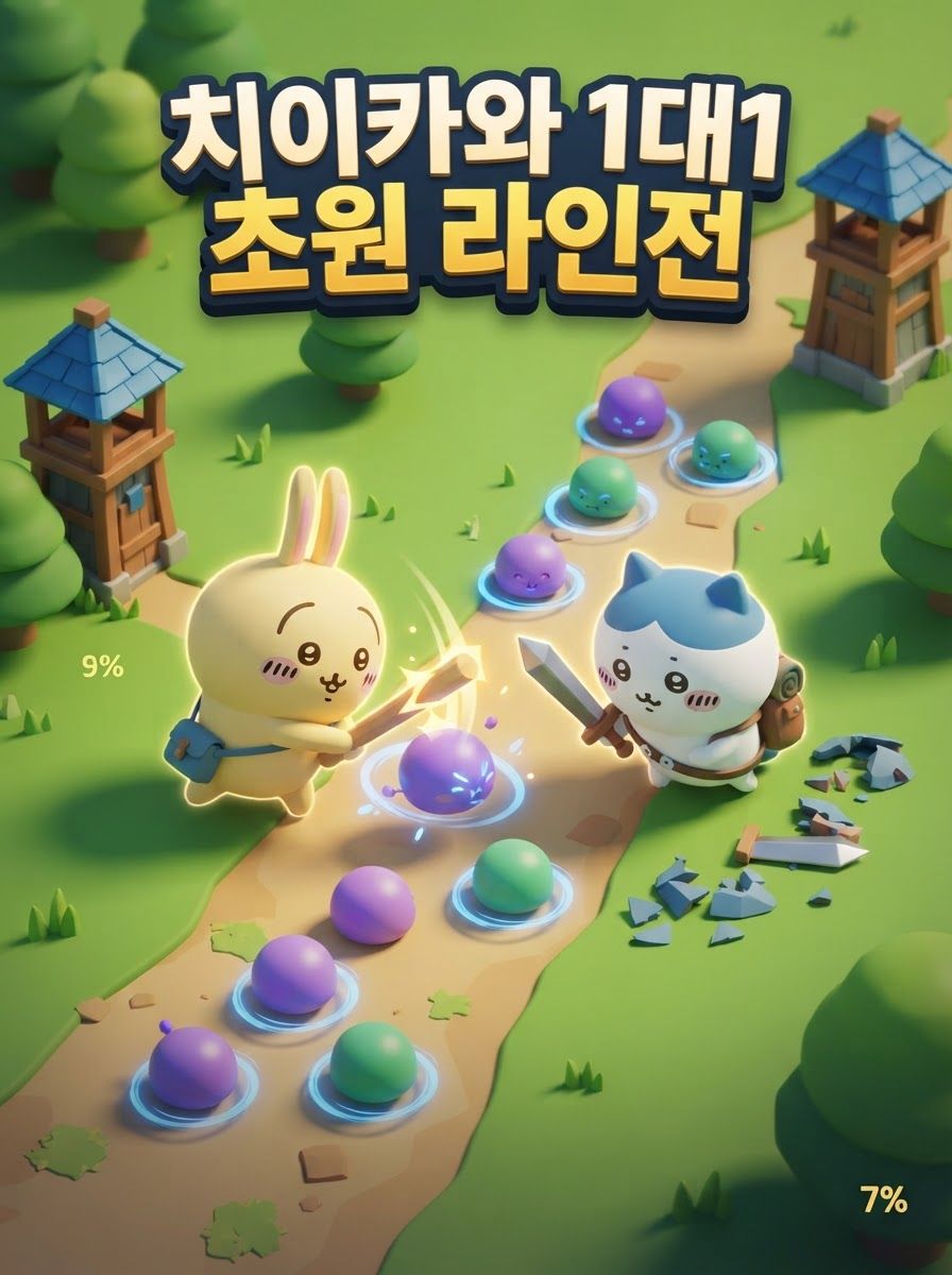 치이카와 1대1 초원 라인전