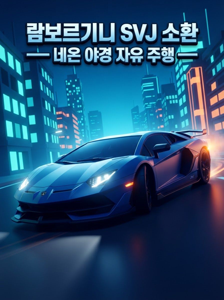 람보르기니 SVJ 소환 — 네온 야경 자유 주행