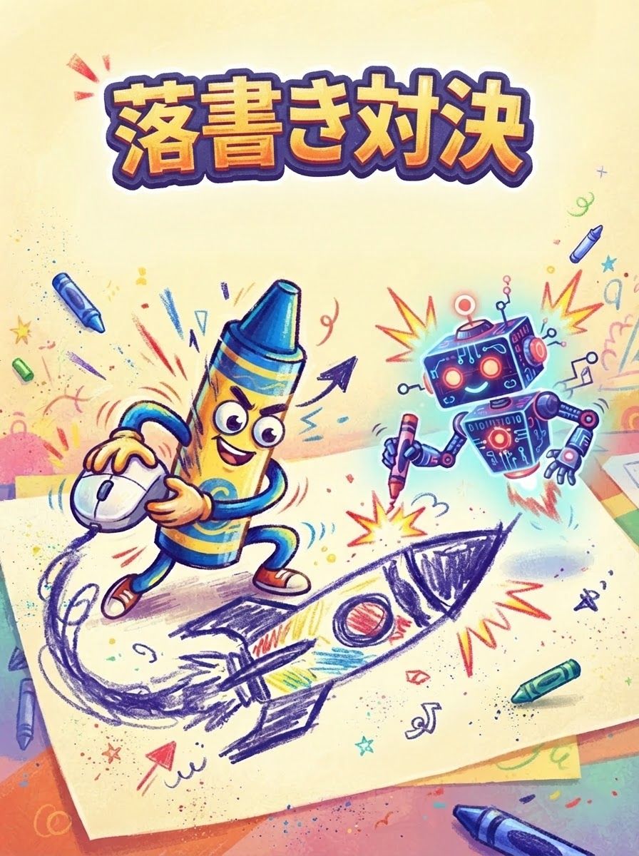 落書き対決