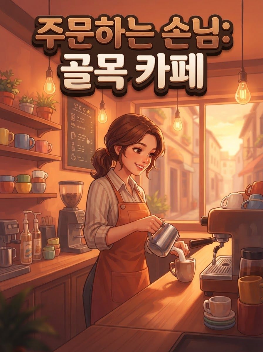 주문하는 손님: 골목 카페