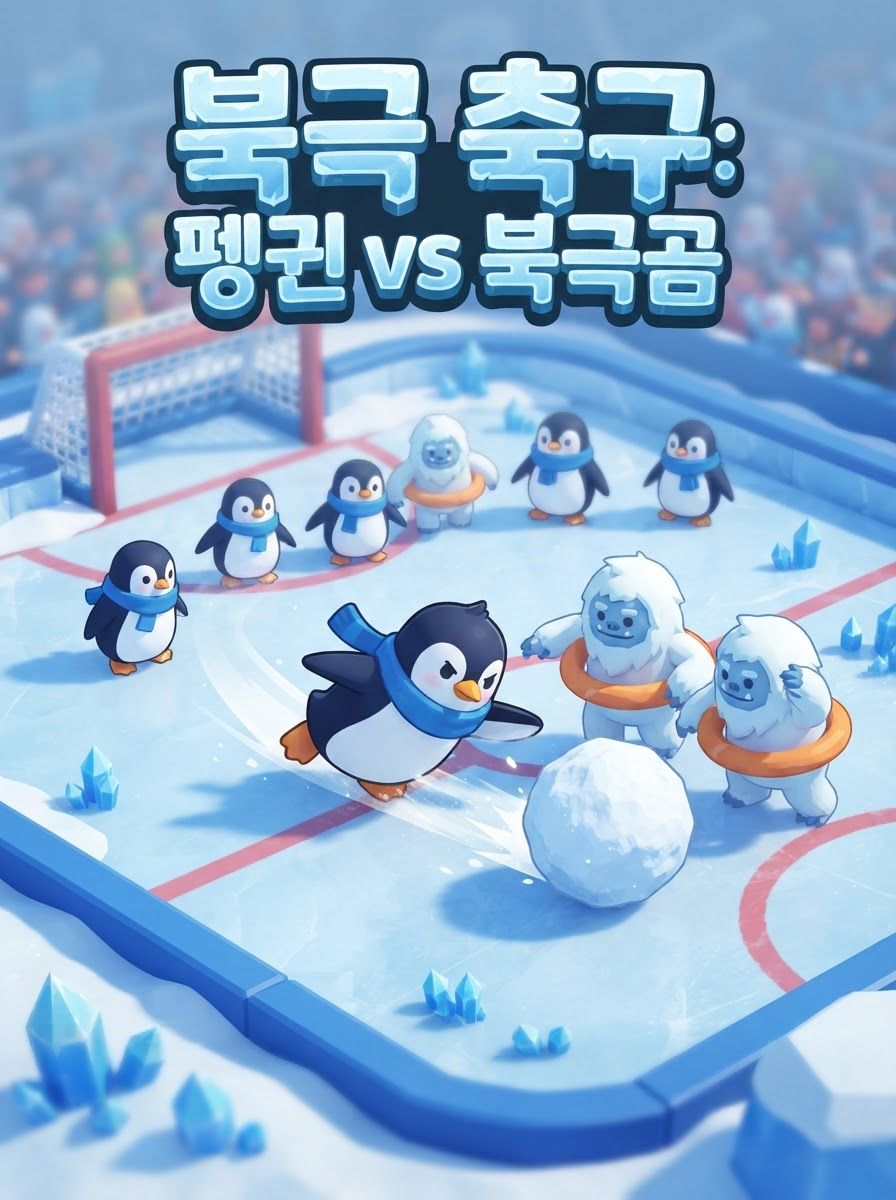 북극 축구: 펭귄 vs 북극곰