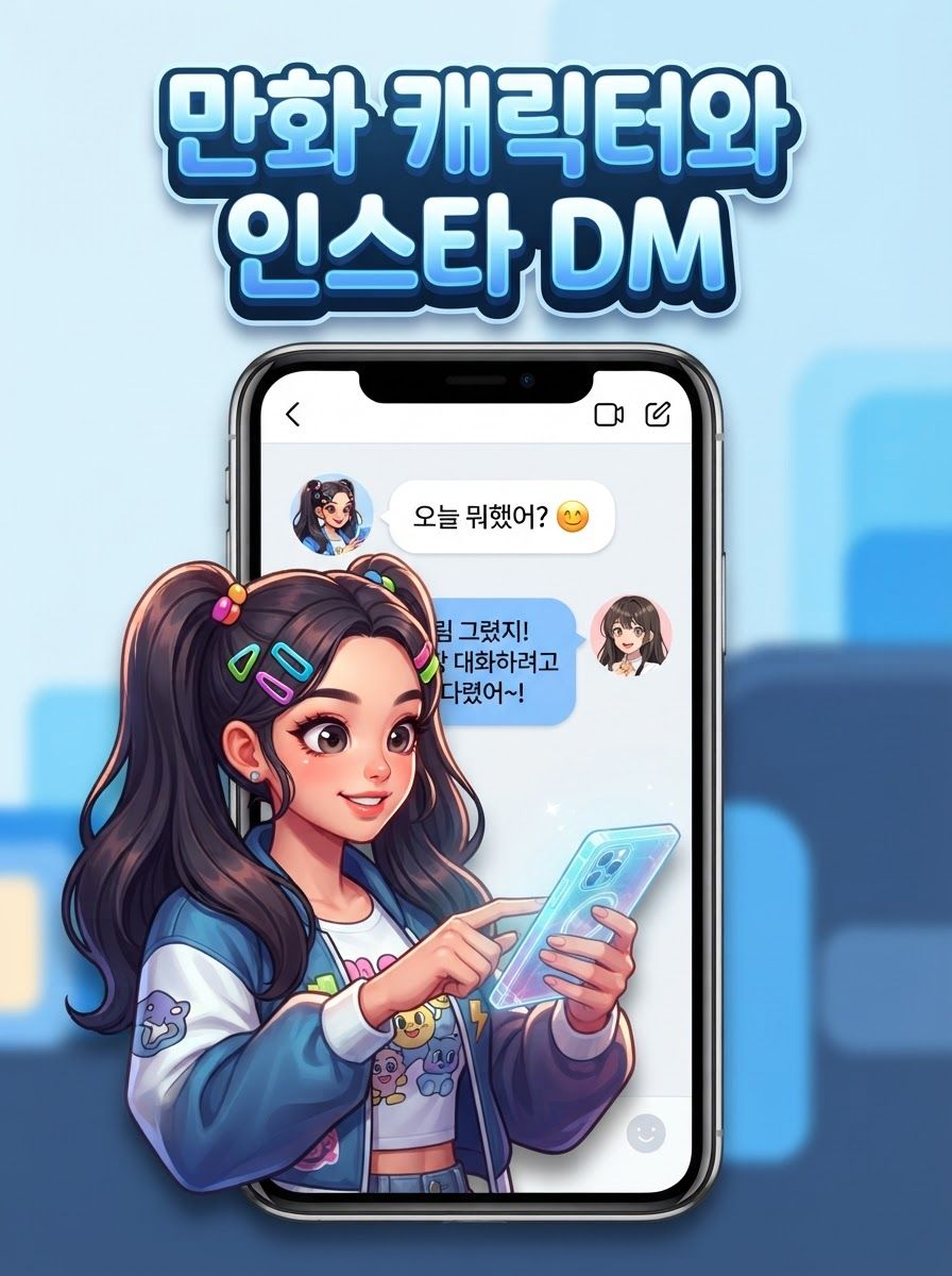 만화 캐릭터와 인스타 DM