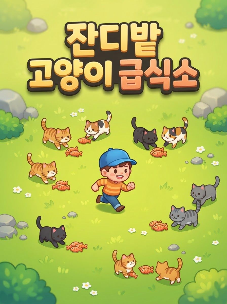 잔디밭 고양이 급식소
